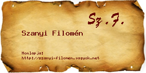 Szanyi Filomén névjegykártya